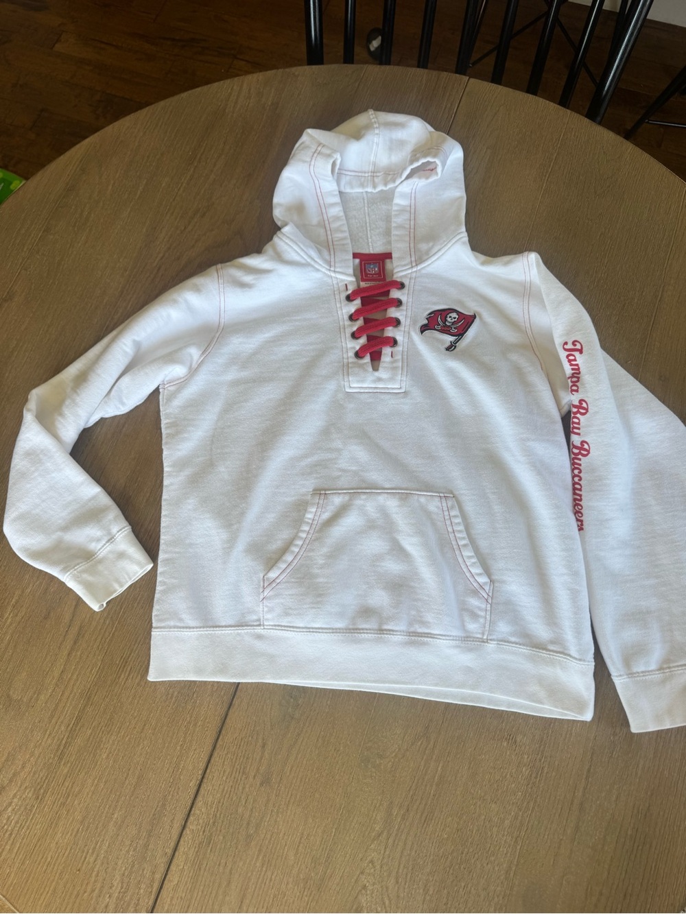 NFL Tampa Bay Buccaneers Lace Up Hoodie White Large